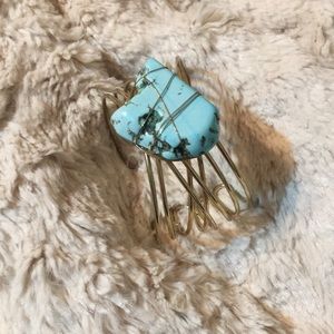 Turquoise and gold plated bracelet